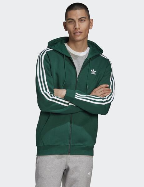 como eso Lubricar semiconductor Sudadera Adidas Capucha 3-STRIPES FZ - Verde