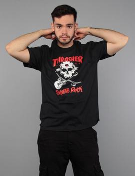 Camiseta Thrasher  SKATE ROCK - Negro