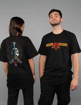 Camiseta PPP SKULL & SWORD BANNER - Negro
