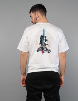 Camiseta PPP SKULL - SWORD BANNER - Blanco