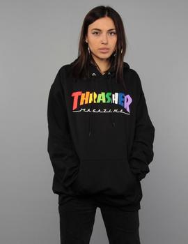 Sudadera Thrasher Capucha Rainbow Mag  - Negro