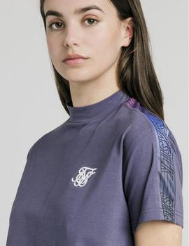 Camiseta Siksilk Cropped fade runner - Nightshadow blue