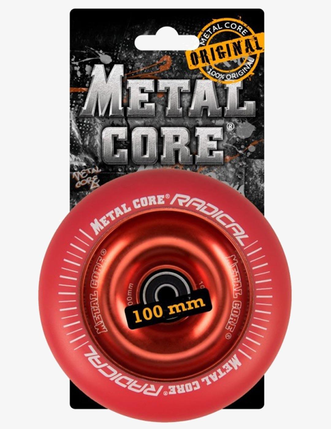 Rueda Metal Core RADICAL 100MM - Rojo Fluor