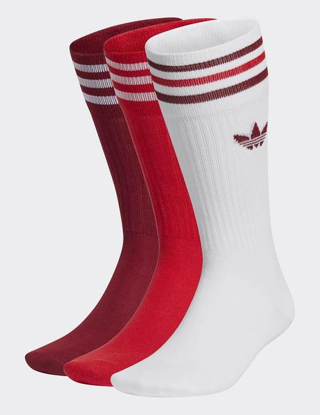 CALCETINES ADIDAS SOLID CREW Blanco - rojo