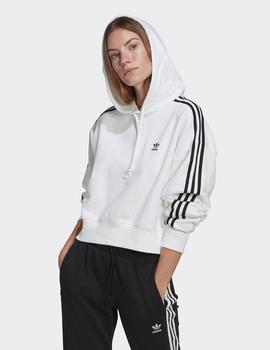 Sudadera Crop Capucha Adidas SHORT HOODIE - Blanco