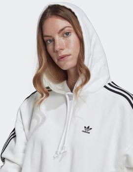 Sudadera Crop Capucha Adidas SHORT HOODIE - Blanco