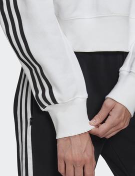 Sudadera Crop Capucha Adidas SHORT HOODIE - Blanco