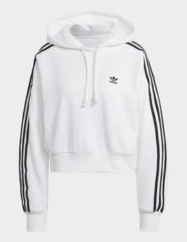 Sudadera Crop Capucha Adidas SHORT HOODIE - Blanco