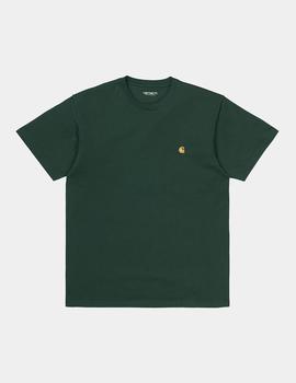 Camiseta Carhartt CHASE SS - Dark Teal Gold