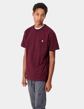 Camiseta Carhartt CHASE SS - Bordeaux Gold