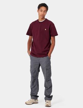 Camiseta Carhartt CHASE SS - Bordeaux Gold