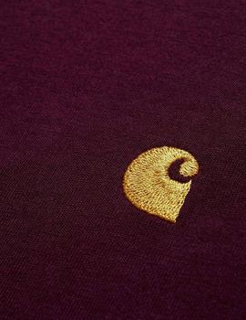 Camiseta Carhartt CHASE SS - Bordeaux Gold