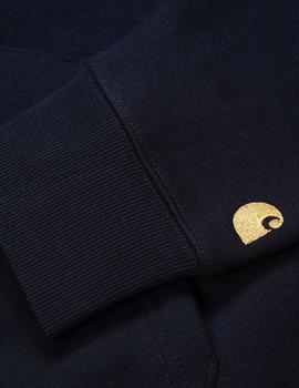 Sudadera Carhartt CHASE - Dark Navy Gold