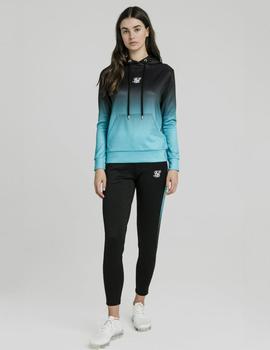 Sudadera Capucha Fade overhead - Black/teal fade