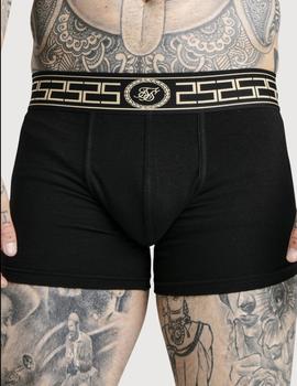 Boxer SIKSILK CARTEL BOXER SHORTS - BLACK WHITE