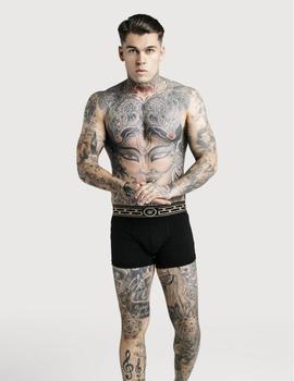 Boxer SIKSILK CARTEL BOXER SHORTS - BLACK WHITE