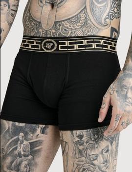 Boxer SIKSILK CARTEL BOXER SHORTS - BLACK WHITE