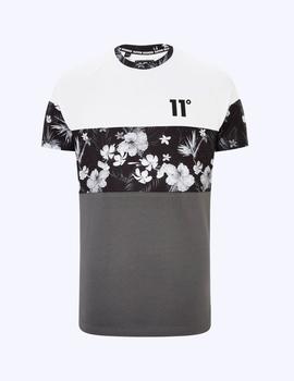 Camiseta TRIPLE PANEL FLORAL MUSCLE FIT - Wh Bl Fl