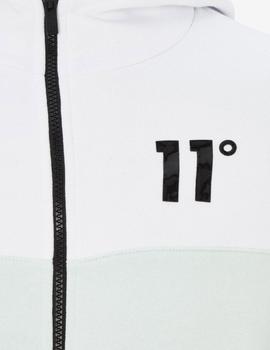 Sudadera Abierta Eleven ASTRO FZ- White Black Glacier Gre