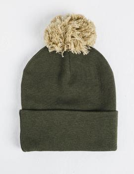 Gorro CUFF KNIT BOBBLE HAT - KHAKI