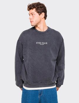 Sudadera Crew KAOTIKO WASHED EYES TALK - Negro