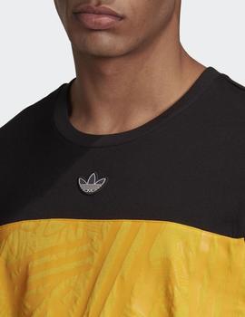 Camiseta Adidas PANEL TRF - Negro amarillo