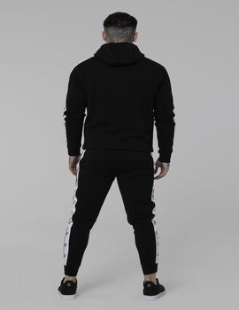 Sudadera SIKSILK INSET ZIP THROUGH HOODIE - BLACK WHITE