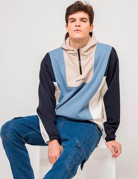 Sudadera Capucha KAOTIKO LOGAN - Blue/Beige/Ivory