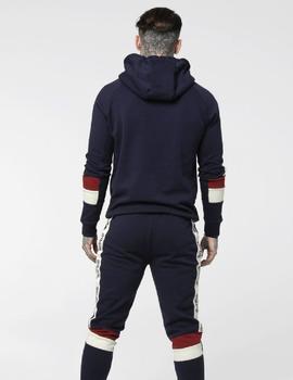 Sudadera SIKSILK  BORG OVERHEAD 1/4 ZIP RETRO TAPE HOODIE -