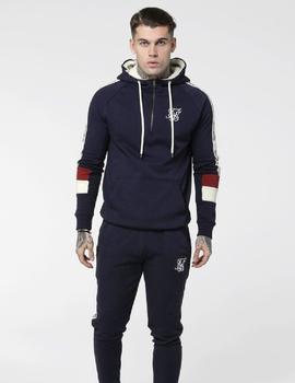 Sudadera SIKSILK  BORG OVERHEAD 1/4 ZIP RETRO TAPE HOODIE -