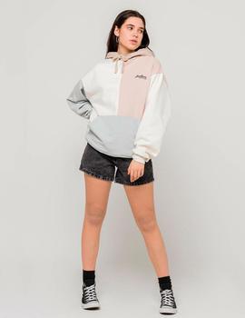 Sudadera Capucha Kaotiko AIDEN - Pink/Ivory/Cement