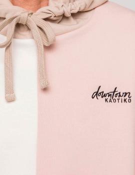 Sudadera Capucha Kaotiko AIDEN - Pink/Ivory/Cement