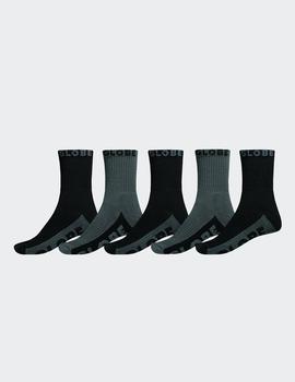 Calcetines CREW (Pack de 5) - Black/Grey