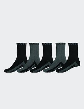 Calcetines Globe CREW SOCK 5PK - Black/Grey