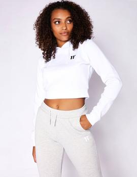 Sudadera Eleven Degrees CORE CROPPED - White