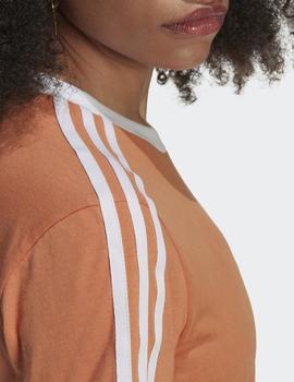 Camiseta Mujer Adidas 3 STRIPES - Coral