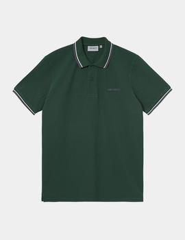 Polo Carhartt SCRIPT EMBROIDERY - Treehouse / Provence / Wh