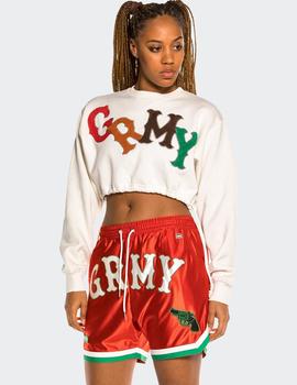 Sudadera Crew Grimey W THE LOOT GIRL CROP - Blanco