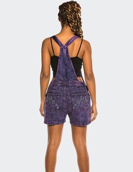 Peto Grimey W LIVEUTION GIRL SHORT DENIM OVERALL - Morado