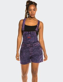 Peto Grimey W LIVEUTION GIRL SHORT DENIM OVERALL - Morado