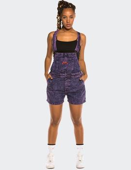 Peto Grimey W LIVEUTION GIRL SHORT DENIM OVERALL - Morado