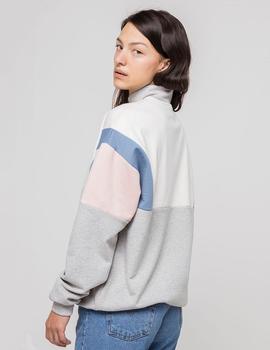 Sudadera Crew Kaotiko COLIN - Marfil/Azul/Rosa/Gris