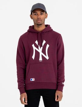 Sudadera Capucha NEW ERA TEAM LOGO YANKEES - Burgundy/White