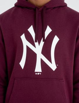 Sudadera Capucha NEW ERA TEAM LOGO YANKEES - Burgundy/White