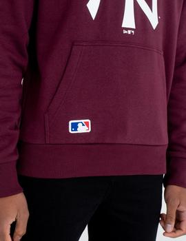 Sudadera Capucha NEW ERA TEAM LOGO YANKEES - Burgundy/White