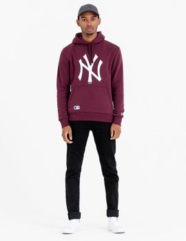 Sudadera Capucha NEW ERA TEAM LOGO YANKEES - Burgundy/White