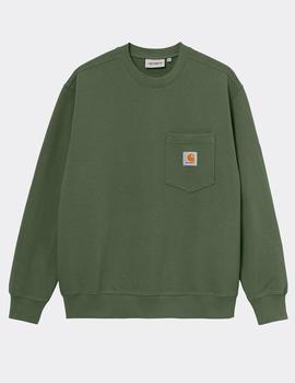 Sudadera Crew CARHARTT POCKET  - Dollar Green