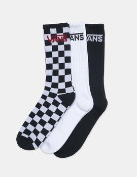 Calcetines CLASSIC CREW - Black/Checkerboard (3 pack)