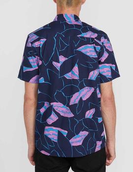 CAMISA VOLCOM SECRET LEAF SS SHIRT BLB BLUE BLACK