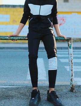 Sudadera Abierta Eleven CUT AND SEW PRINTED STRIPE - Negr